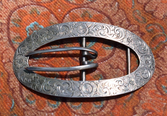 Antique Sterling Belt/Sash Buckle by Geo. A. Henc… - image 1