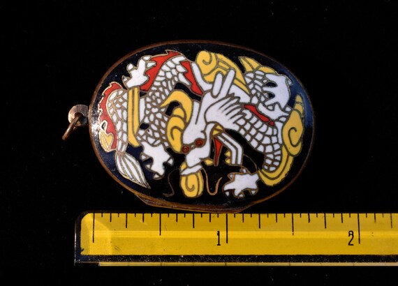 Chinese Cloisonné Locket with Dragon - image 8