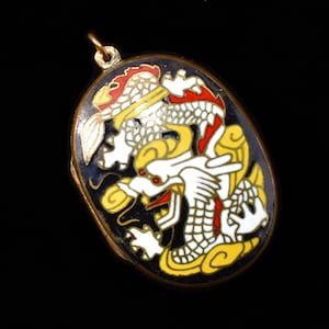 Chinese Cloisonné Locket with Dragon