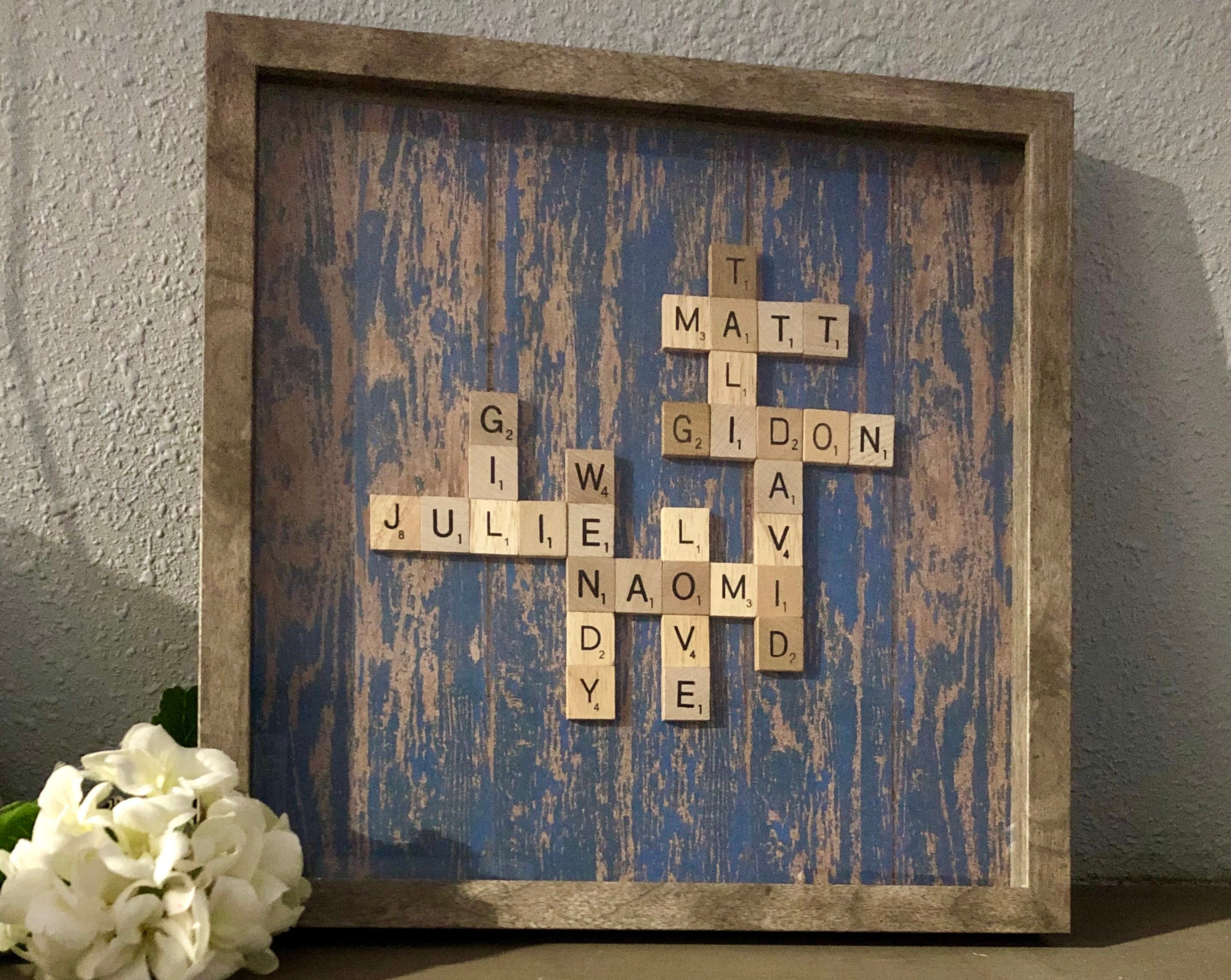 Family Frame Scrabble Wall Art Personalized Frame Scrabble Etsy