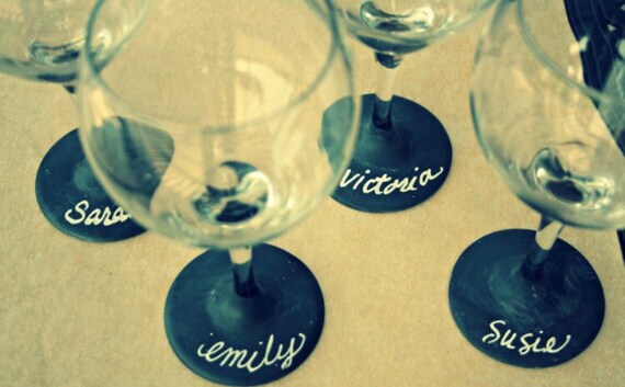 Chalkboard Wine Glasses Perfect for Housewarming Chalkboard | Etsy