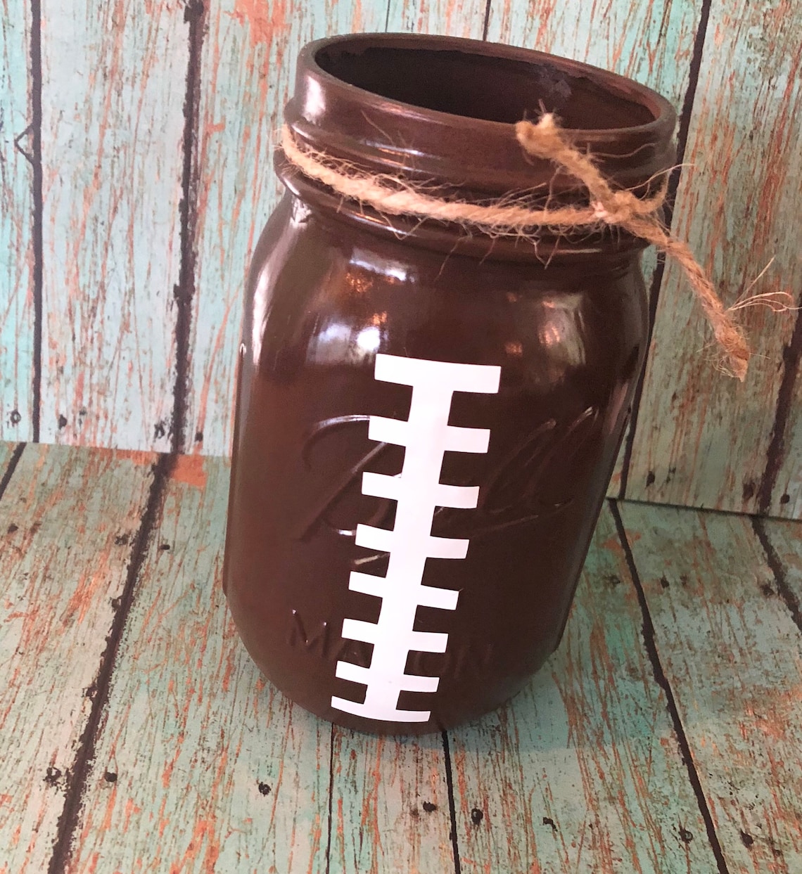 Football mason jar football jar sports party NFL football Etsy