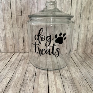 Dog Treat Jar Decal, paw print decal, jar decal, dog decal, Kitchen organization, decal stickers, vinyl decals, jar not included
