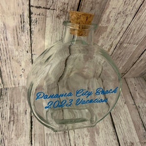 Vacation Sand Keepsake Bottle,Honeymoon Sand Keepsake Jar, Personalized Honeymoon Sand Jar,Personalised Beach jar, Destination Jar