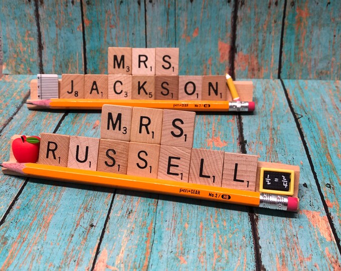 Personalized Scrabble Desk Plate - Etsy