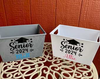 Personalized Graduation Gift Bucket, Personalized Senior Basket, High School Graduate, College Graduate, Class of 2025, Bucket with handles