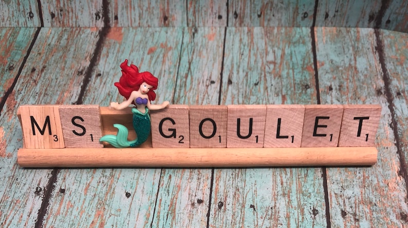 Personalized Little Mermaid Scrabble Teacher Name Plate image 6
