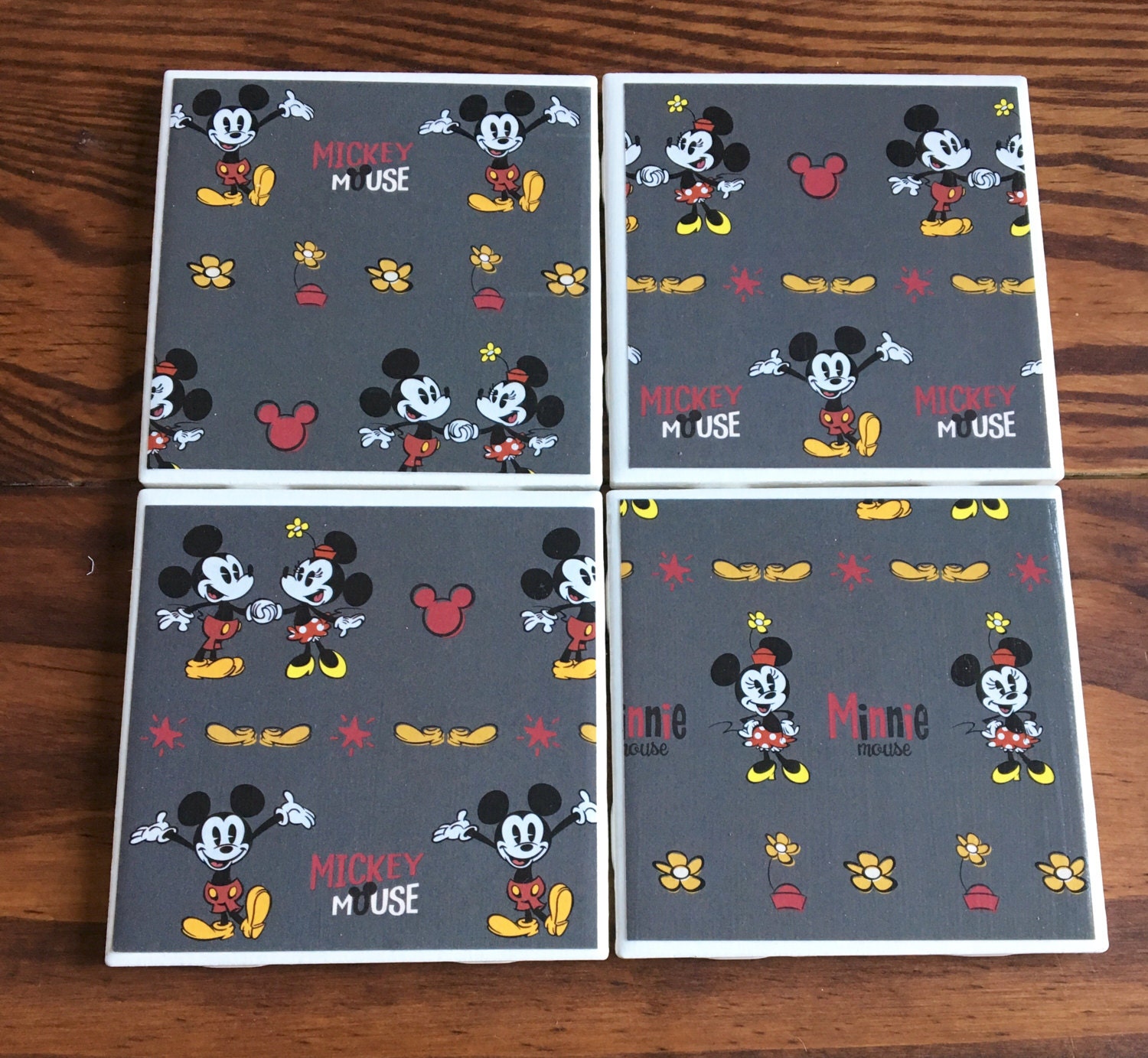 Mickey Mouse Minnie Mouse coasters Disney theme coasters | Etsy