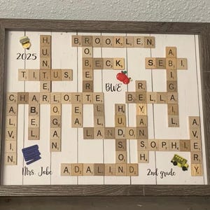 Teacher Scrabble frame, scrabble wall art, personalized frame, scrabble frame, scrabble tiles