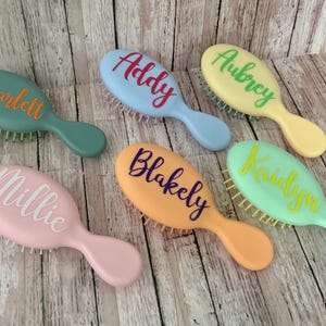 Personalized Mini Wet Brushes for Girls, Brushes for Girls, Hairbrush with Name, Cheer Favors, Party Favors, Dance Team Gifts, Cheer Team