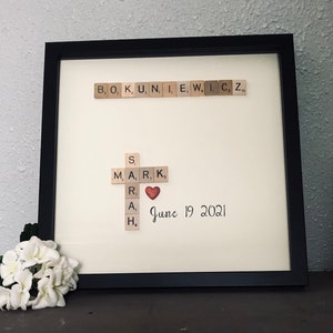 Anniversary Scrabble frame, couples frame, Engagement Frame, Wedding gift , engagement gift, couples scrabble