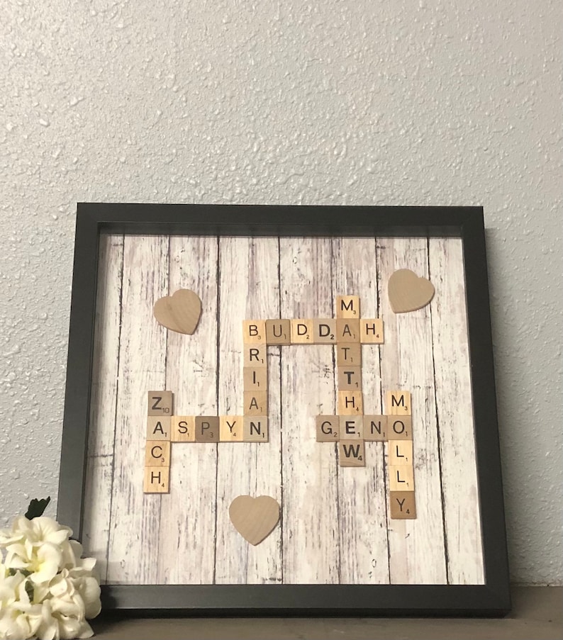 Family Frame Scrabble Wall Art Personalized Frame Scrabble Etsy