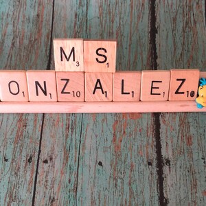 Personalized Little Mermaid Scrabble Teacher Name Plate image 2