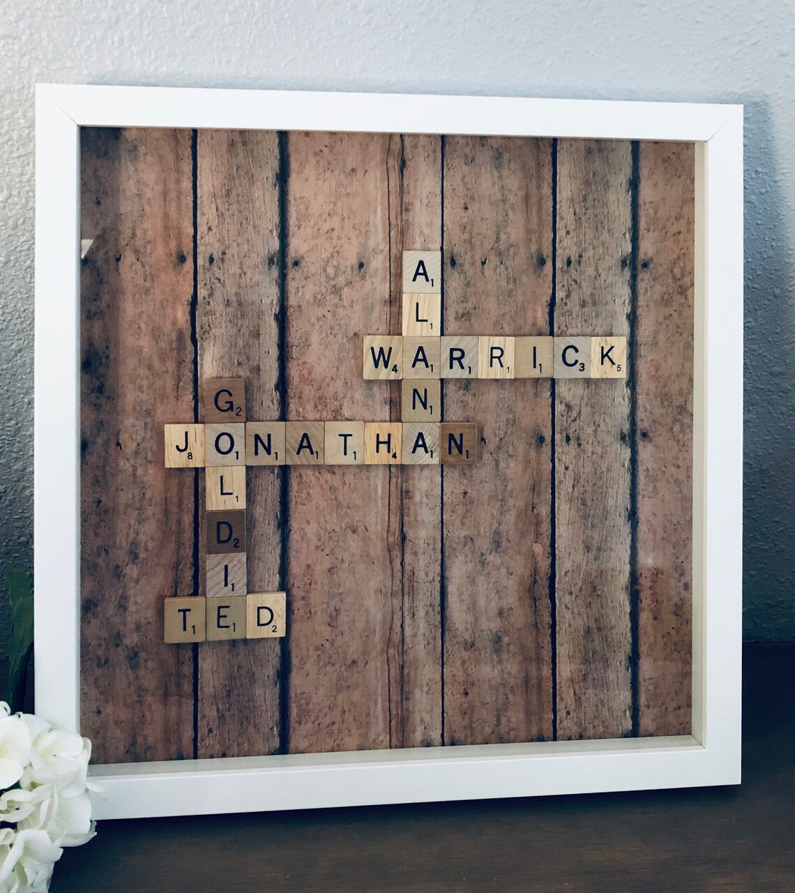 Family Frame Scrabble Wall Art Personalized Frame Scrabble Etsy