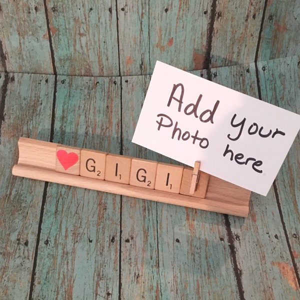 Personalized Scrabble Name Plate, Gigi Name Plate, Mother's Day, Grandma Present, Mother's Day Gift, Custom Desk Plate