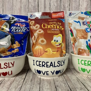 I Cerealsly Love You Bowl, Personalized Cereal Bowl, Cereal Lover, Personalized Gift, Valentine’s Day Gifts, Romantic Gifts, Kids Gifts