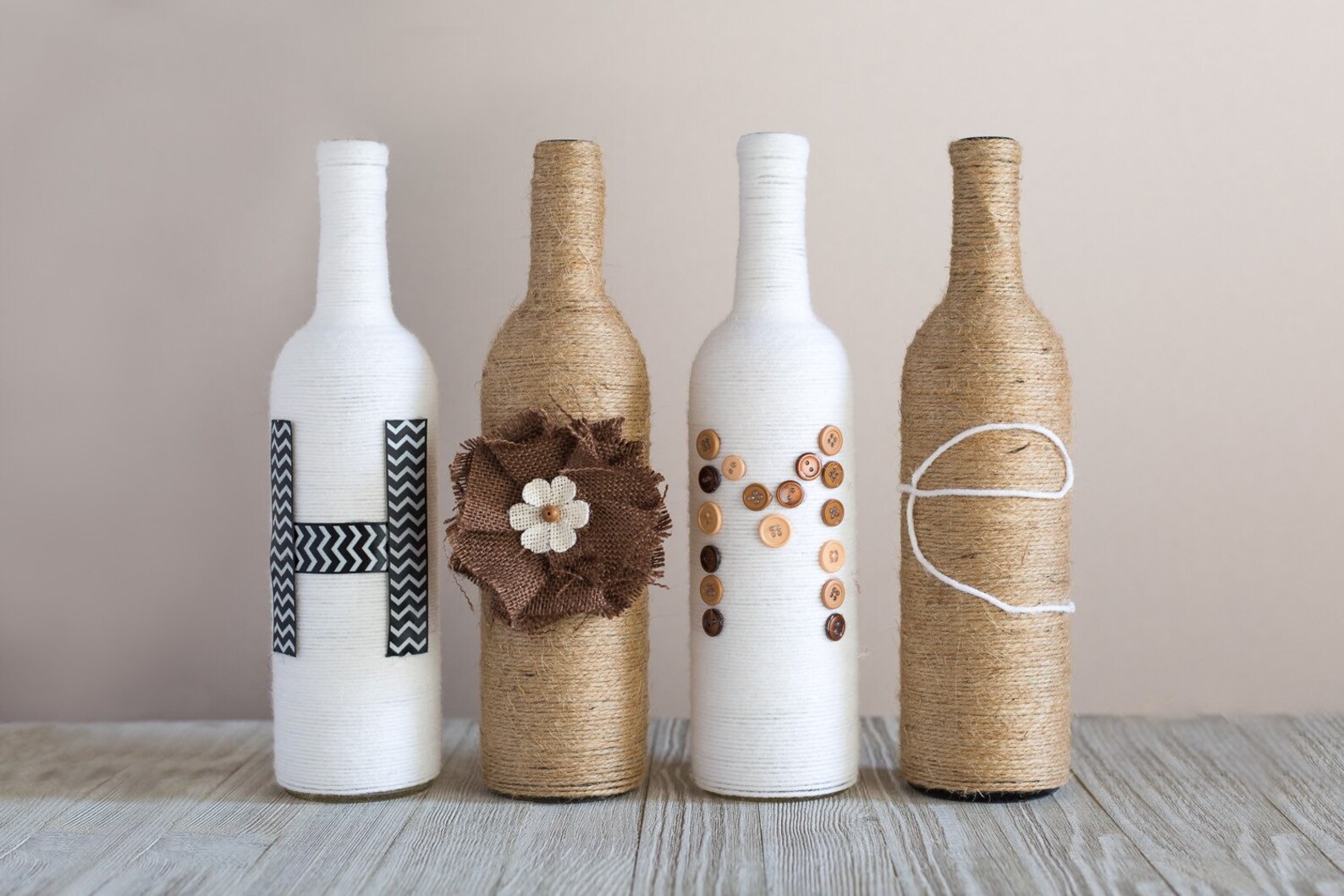 HOME Wine Bottle Decor Home Decor Wine Bottles Shabby Chic Etsy