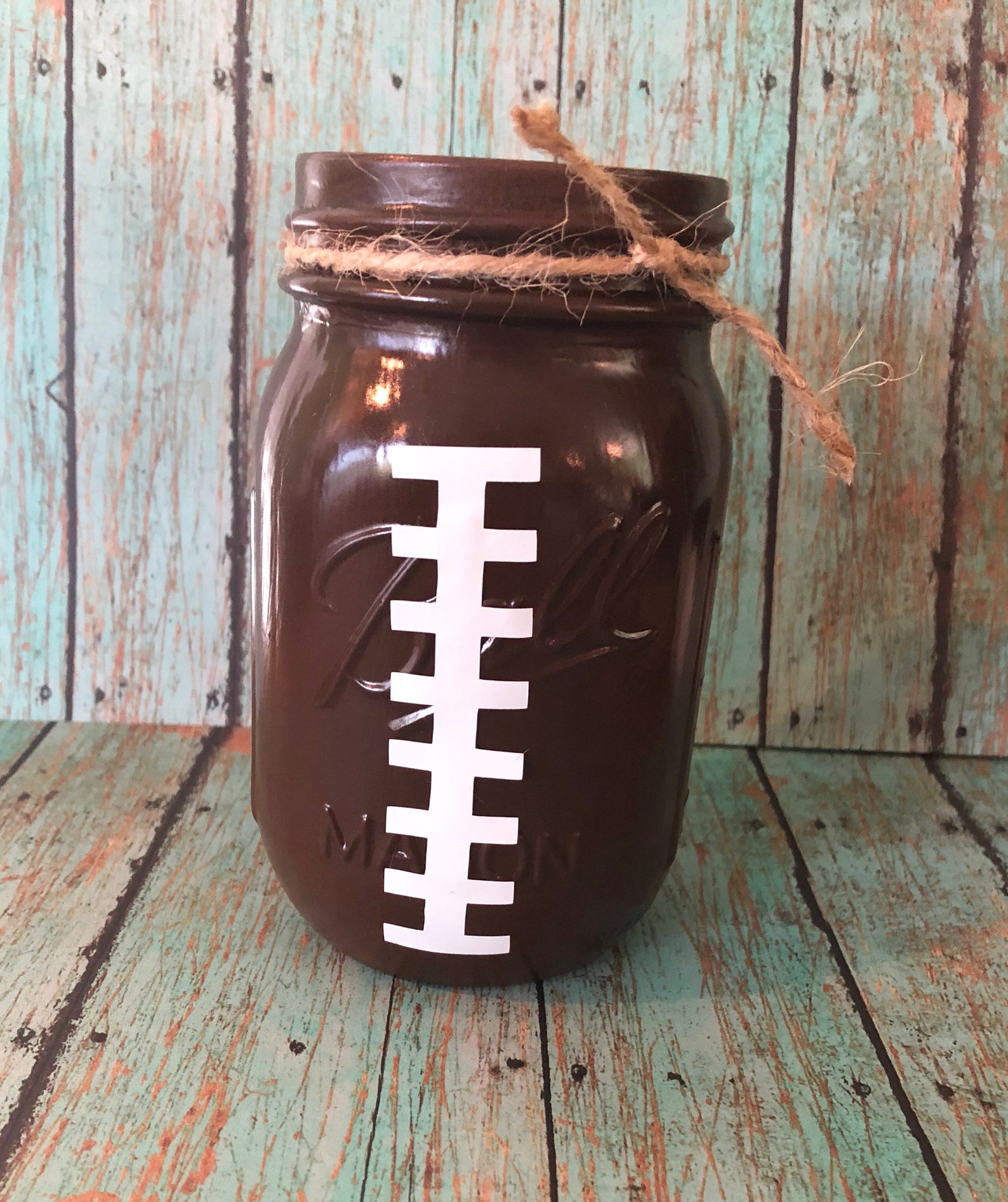 Football mason jar football jar sports party NFL football Etsy