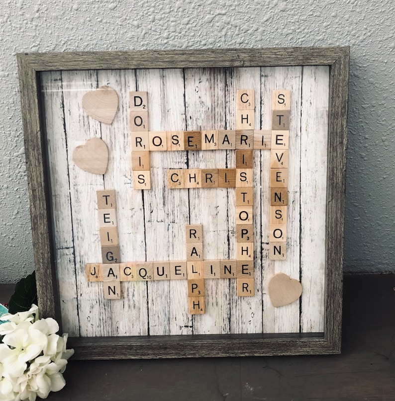 Family Frame Scrabble Wall Art Personalized Frame Scrabble Etsy
