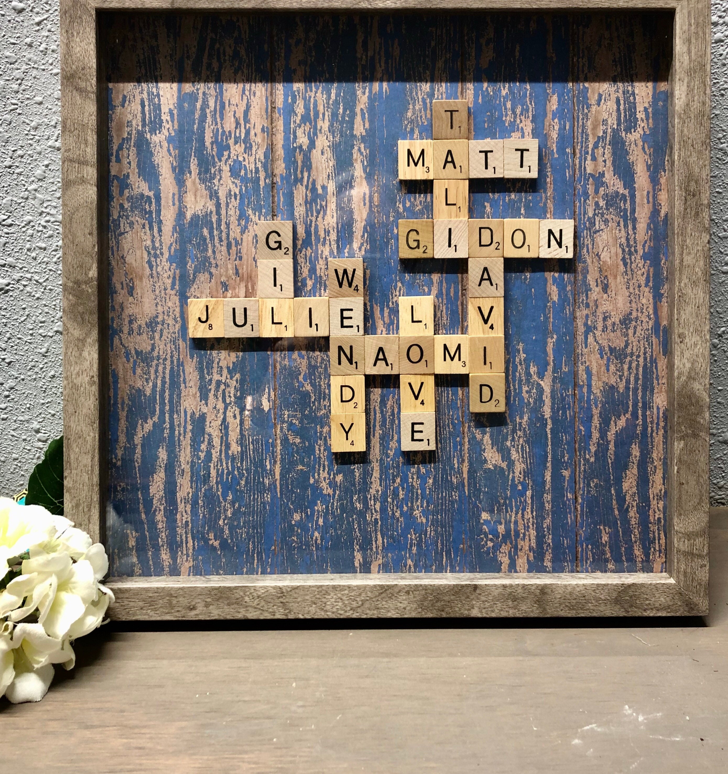 Family Frame Scrabble Wall Art Personalized Frame Scrabble Etsy