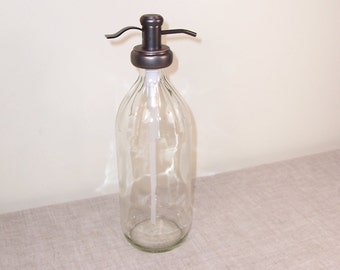 32 oz clear glass Soap Dispenser metal pump