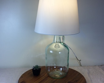 Lamp Large Gallon Round tall Bottle Clear Glass Table