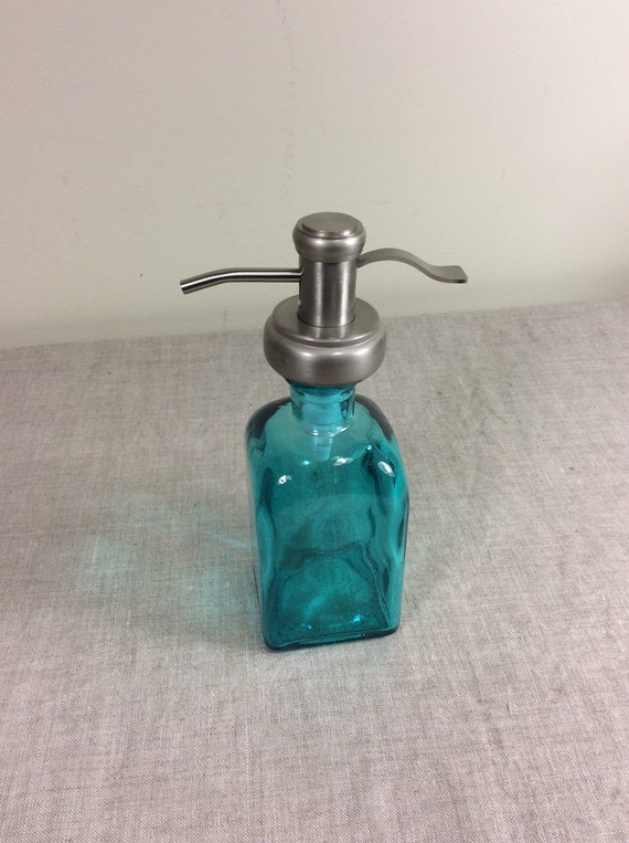 Lot De 3 Distributeurs Savon Verre Clair 500ml Vintage Gris - Flacon Pompe Salle De Bain