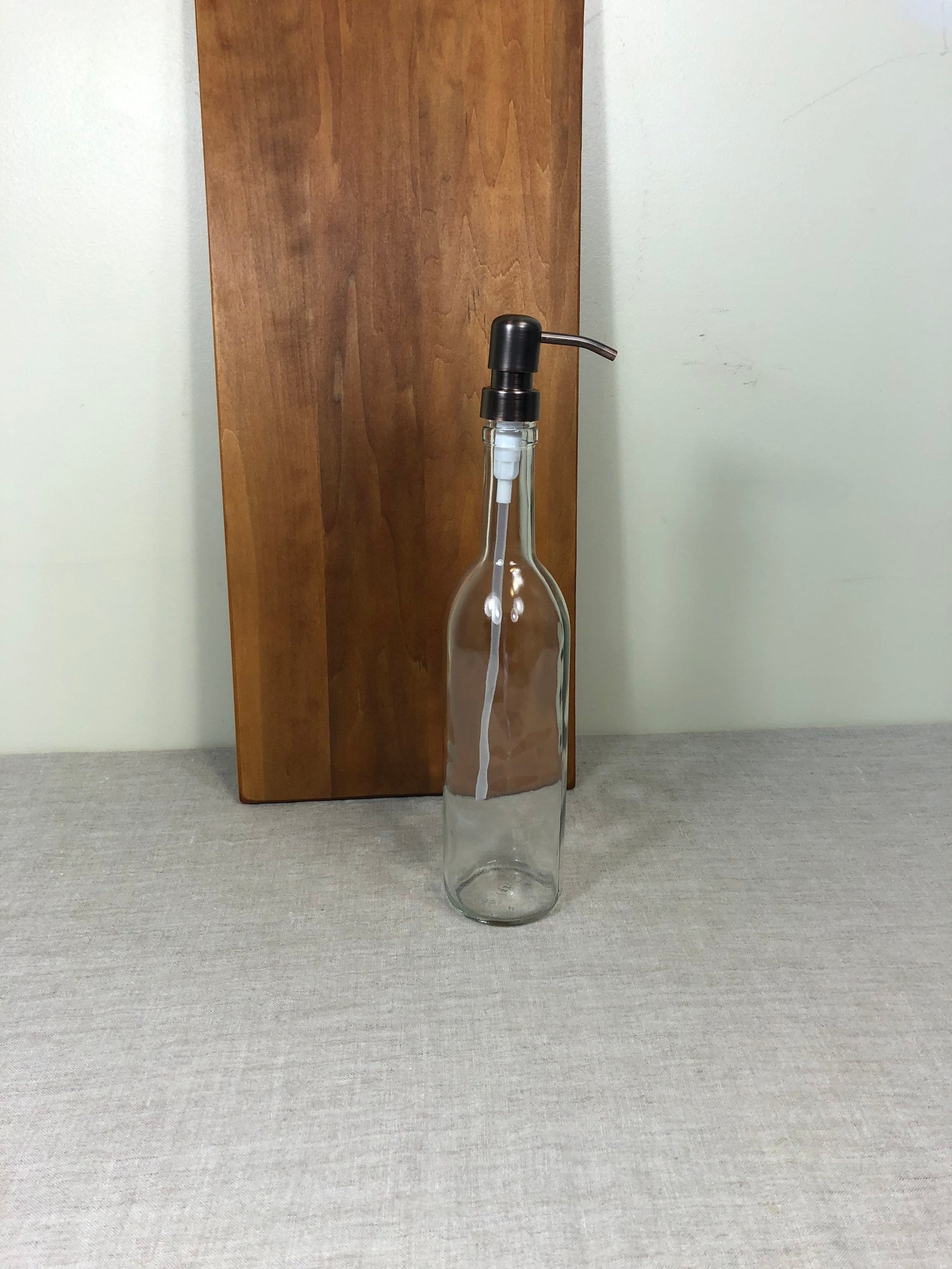 25 Oz Wine Bottle Soap Dispenser Metal Pump Mouthwash Vintage Etsy