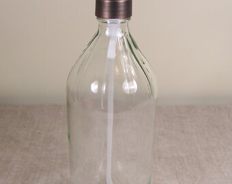 32 ounce oz Bottle Soap Dispenser Bathroom Kitchen Pump Clear Glass large laundry spray refillable reuse container cleaning liquid shampoo