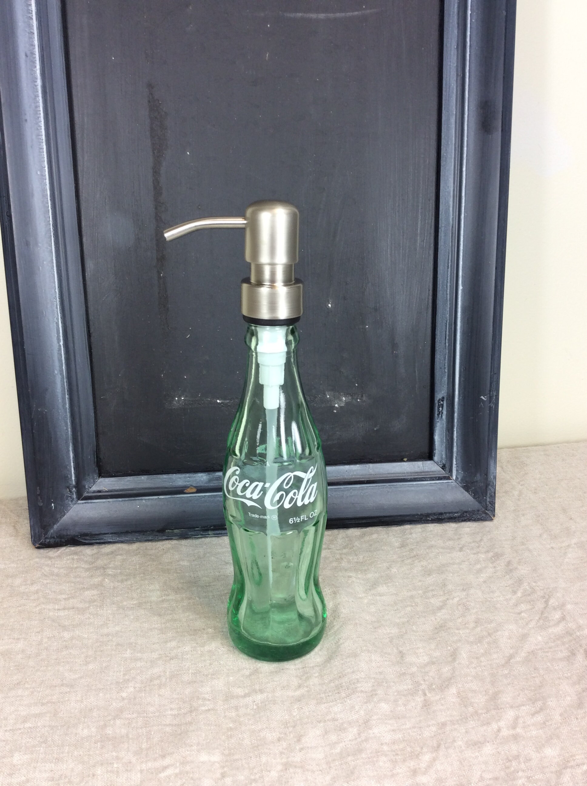 Coca Cola Coca Cola Soda Botella Jabón Dispensador Baño Cocina Bomba Vidrio  Verde Spray Contenedor reutilización recargable limpieza natural Metal -   México