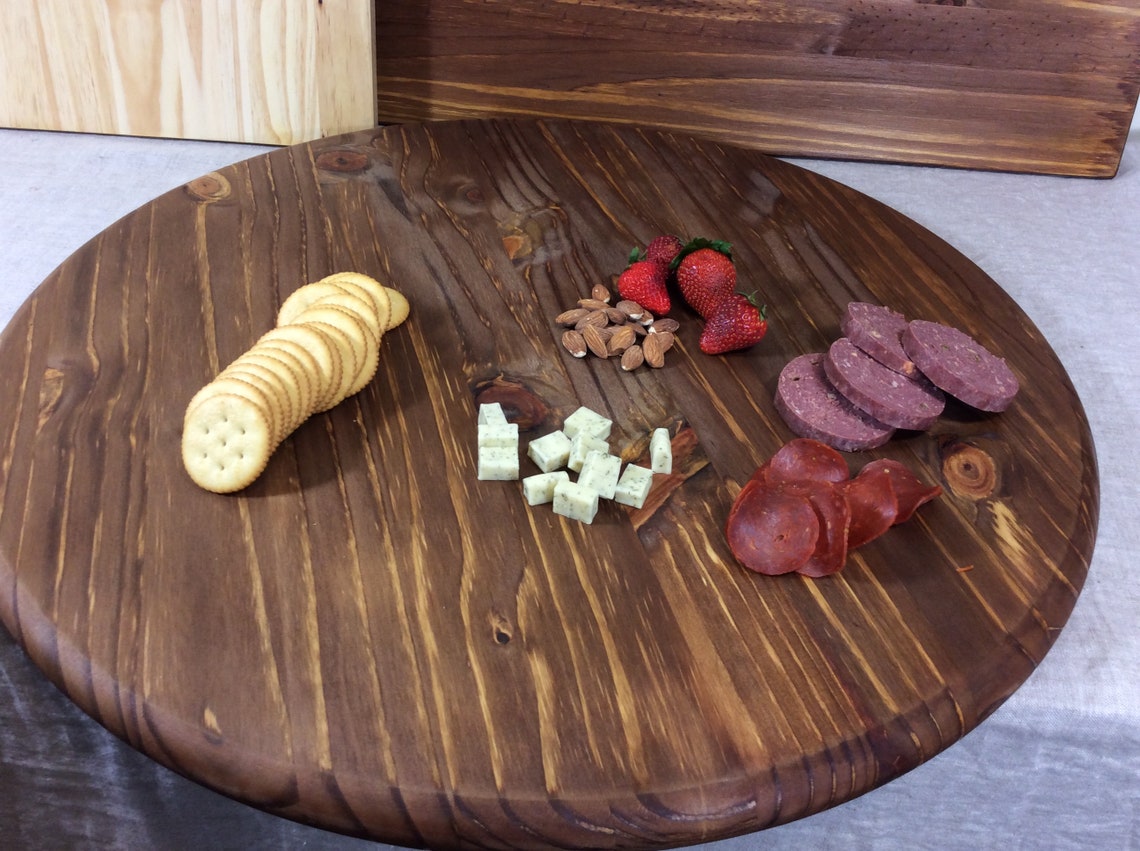 Lazy Susan Extra Large 24 Round Charcuterie Bread Board Etsy