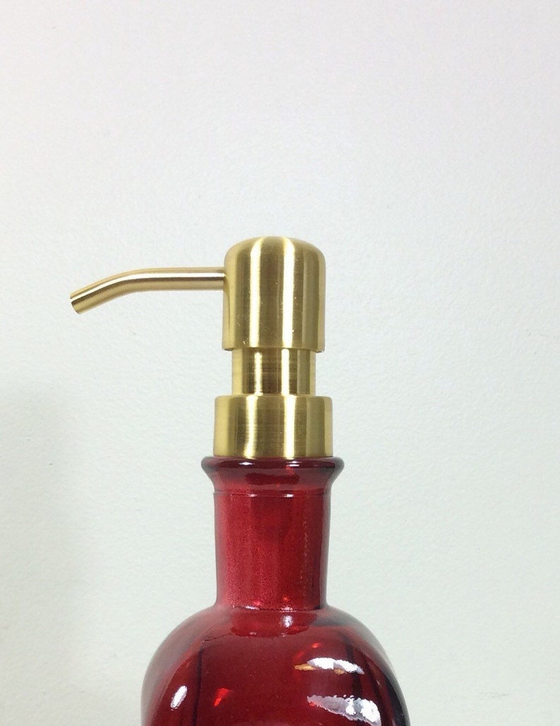 8 Oz Red Bronze Soap Dispenser Bathroom Kitchen Glass Metal Etsy
