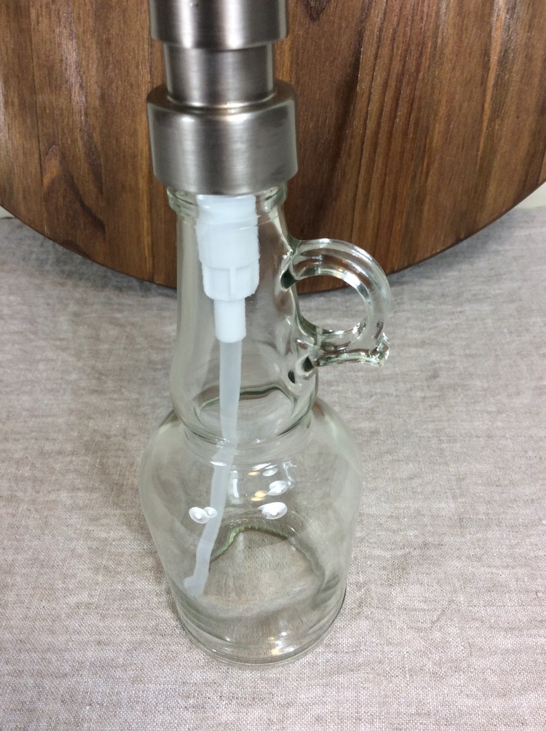 Maple syrup Jug Bottle Soap Dispenser Pump clear Glass Metal Etsy