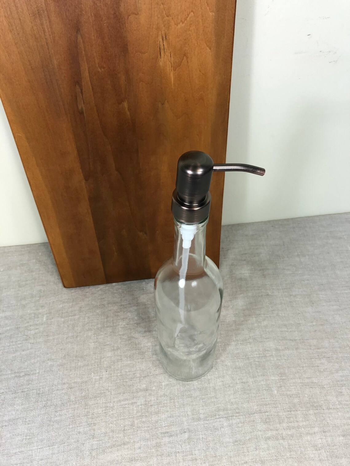 25 Oz Wine Bottle Soap Dispenser Metal Pump Mouthwash Vintage Etsy