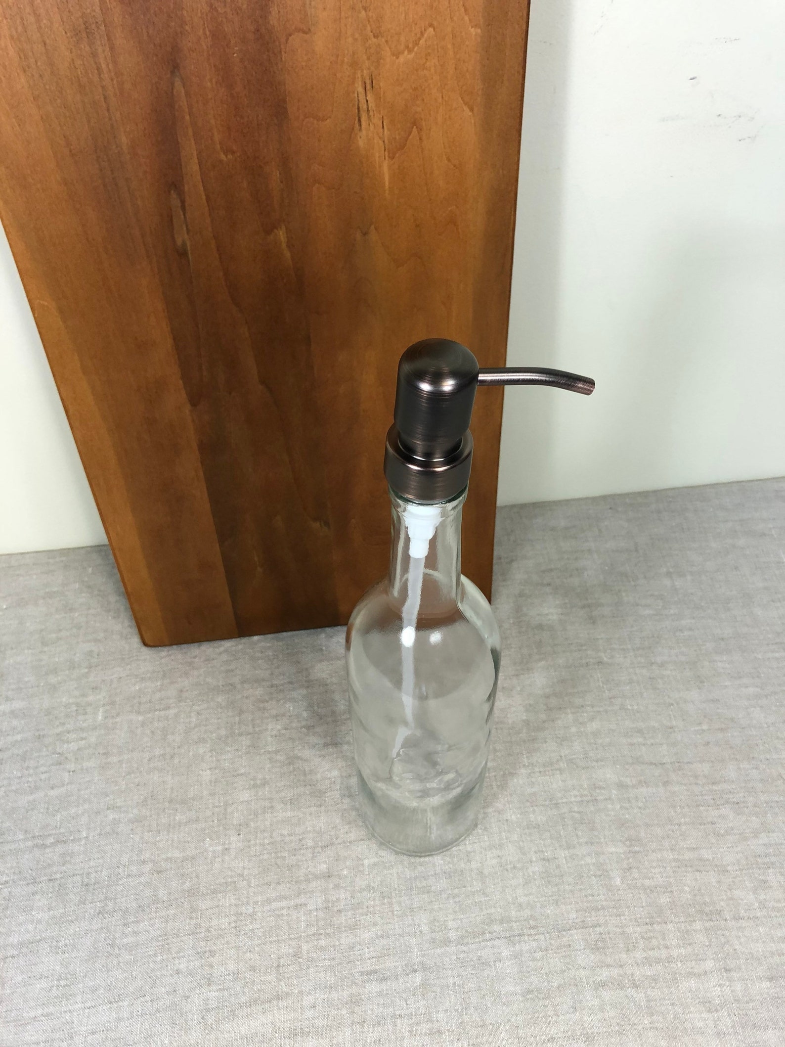 25 Oz Wine Bottle Soap Dispenser Metal Pump Mouthwash Vintage Etsy