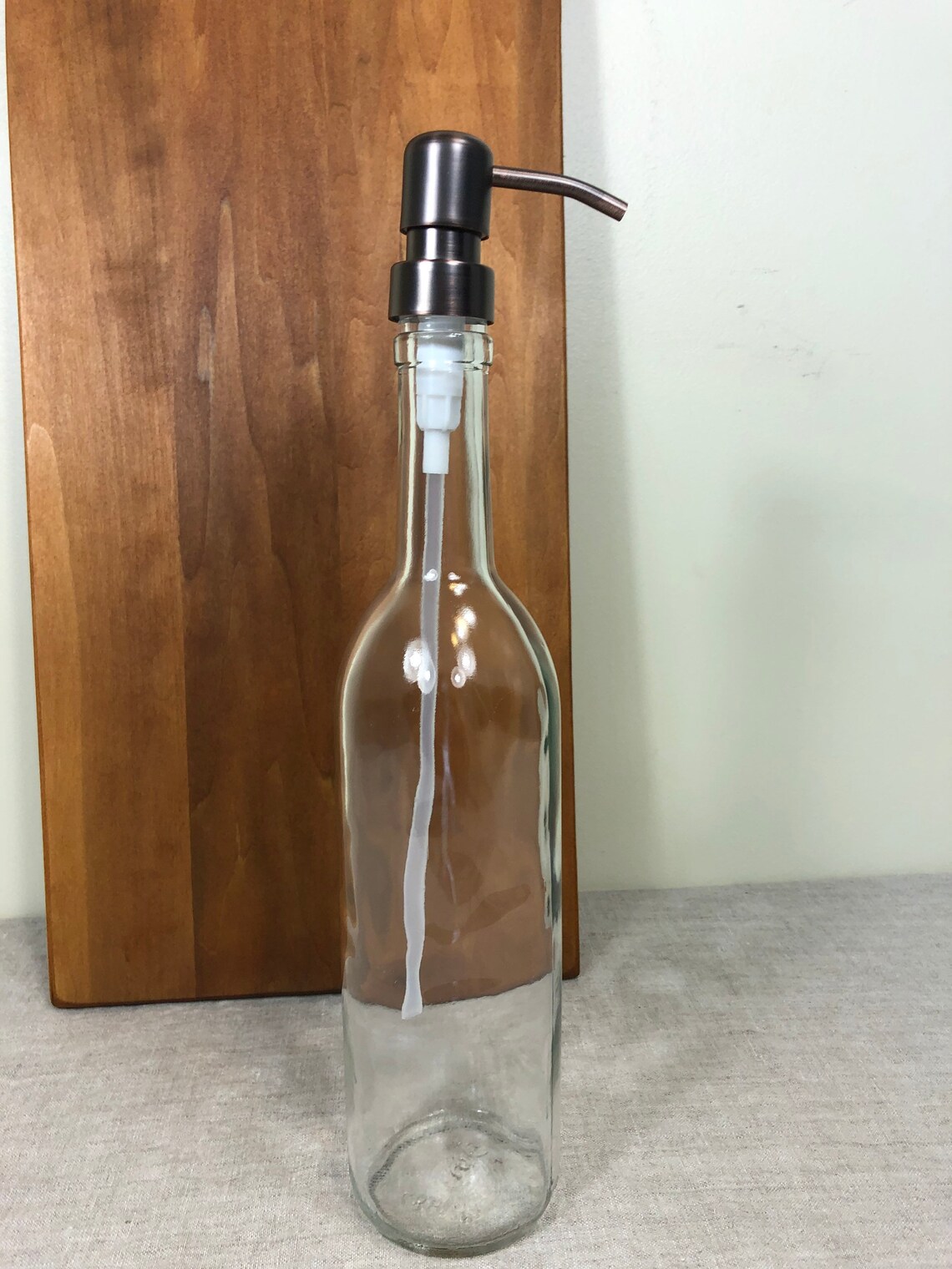 25 Oz Wine Bottle Soap Dispenser Metal Pump Mouthwash Vintage Etsy