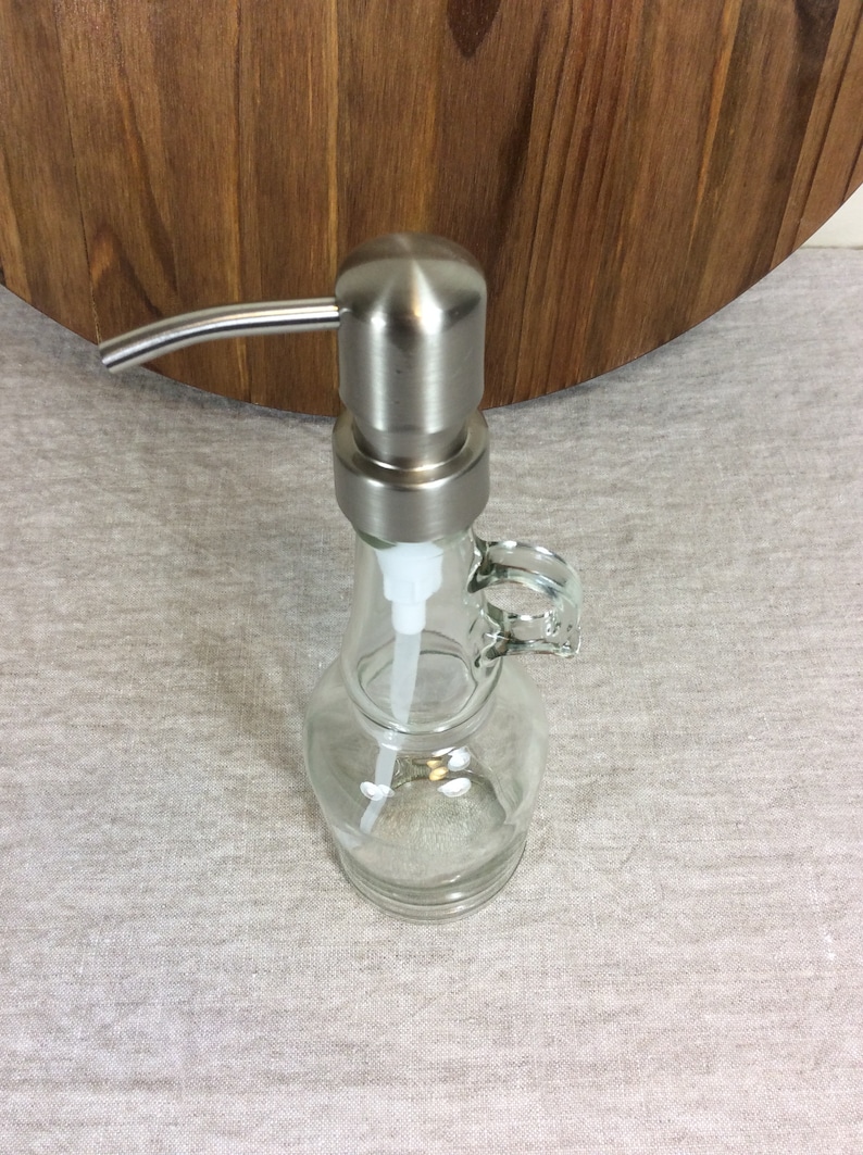 Maple syrup Jug Bottle Soap Dispenser Pump clear Glass Metal Etsy
