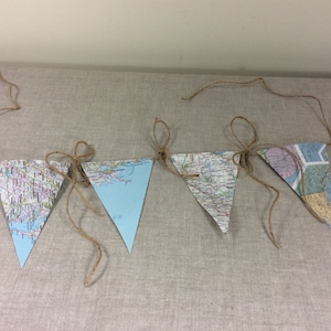 Party prop garland bunting vintage maps travel decor