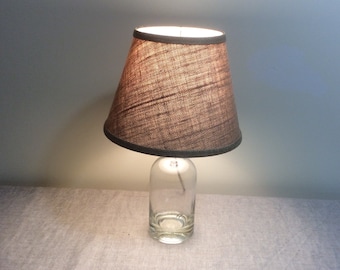 Round tall Bottle Lamp Clear Glass fillable table
