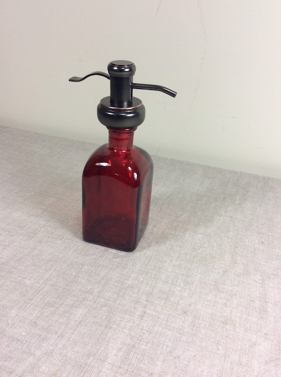 8 oz Rosso bronzo sapone Dispenser Bagno Cucina Vetro Metallo Shampoo  Collutorio -  Italia