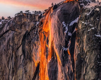 Yosemite Firefall Photo, Yosemite Horsetail Falls, Travel Photography, California Wall Art, Travel Wall Art, Yosemite Photo, Nature Wall Art