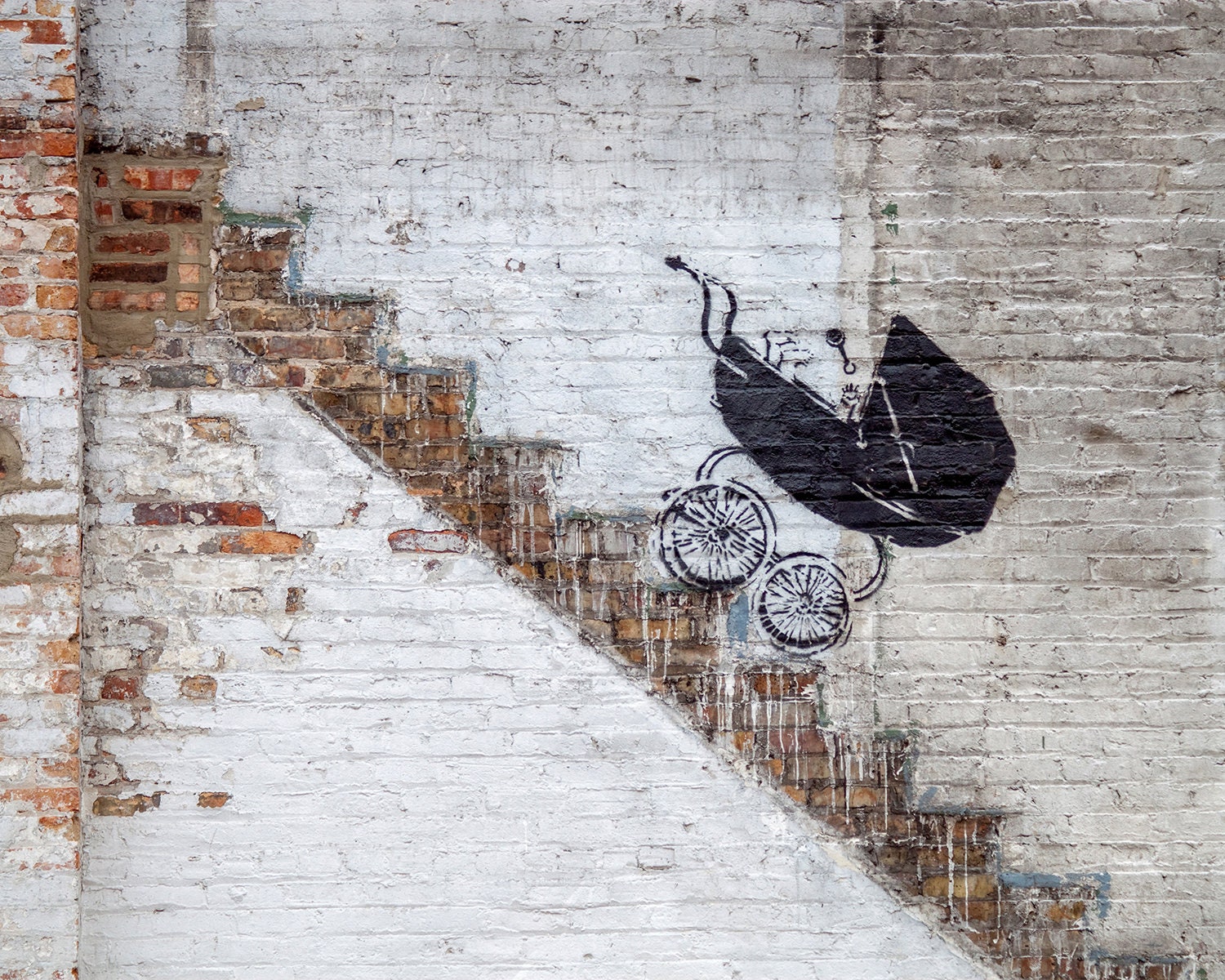 Banksy Art Banksy Chicago Baby Carriage Chicago Street Art Etsy Canada