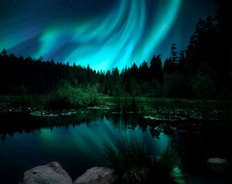 Canvas Art Canvas Wall Print Northern Lights Aurora Borealis Large Canvas Wall Art Large Wall Art Christmas Gift Idea Canvas Gallery Wrap
