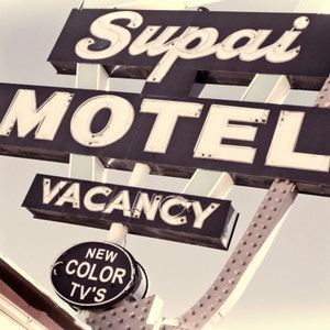 Supai Motel Sign, Route 66 Sign, Neon Sign, Route 66 Motel Sign, Retro Motel Sign, Retro Home Decor, Mid Century Modern Wall Decor, Wall Art