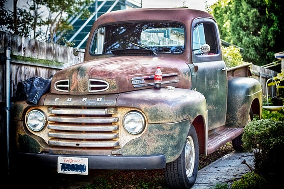 1949 Ford F1 Pickup Truck, Classic Truck Photo, Old Truck Photo, Vintage 49  Ford, 40s Ford, Classic Ford Truck, Rustic Decor, Men's Gift