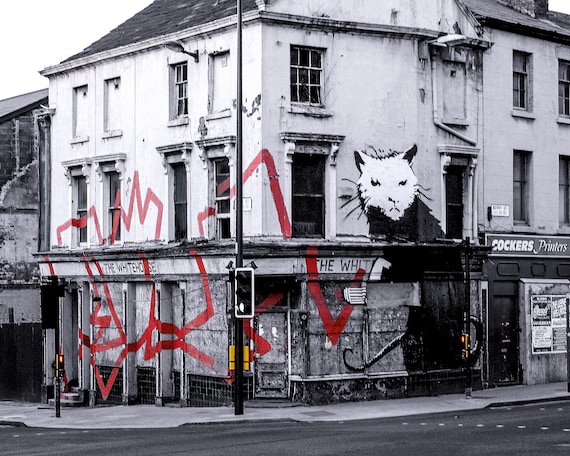 BANKSY COLLAGE 2 GRAFFITI STREET URBAN BOX CANVAS PRINT WALL ART PICTURE