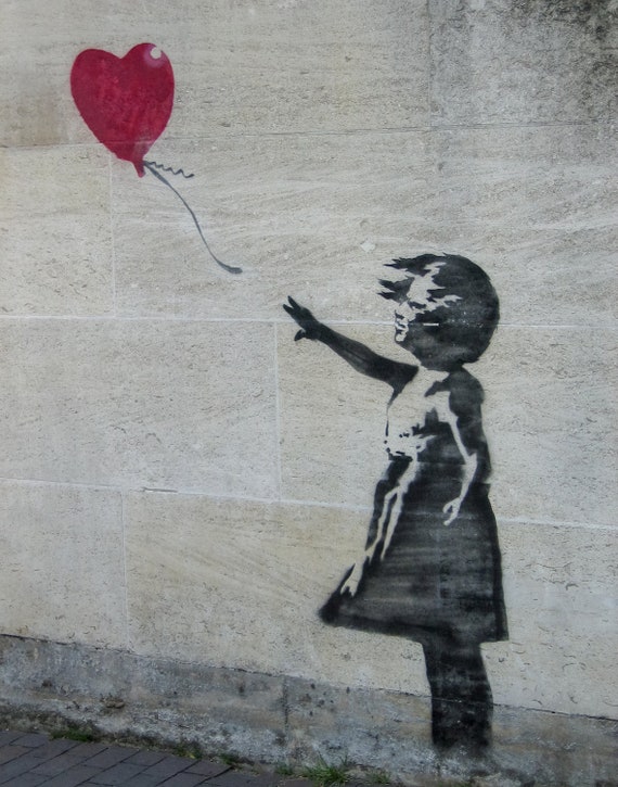Banksy Girl With Balloon Photograph London Graffiti Art Banksy