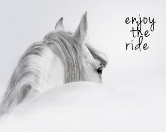 Horse Photography, Enjoy The Ride Quote, Horse Picture, Inspirational Art, Girls Room Art, Horse Gift, Horse Picture