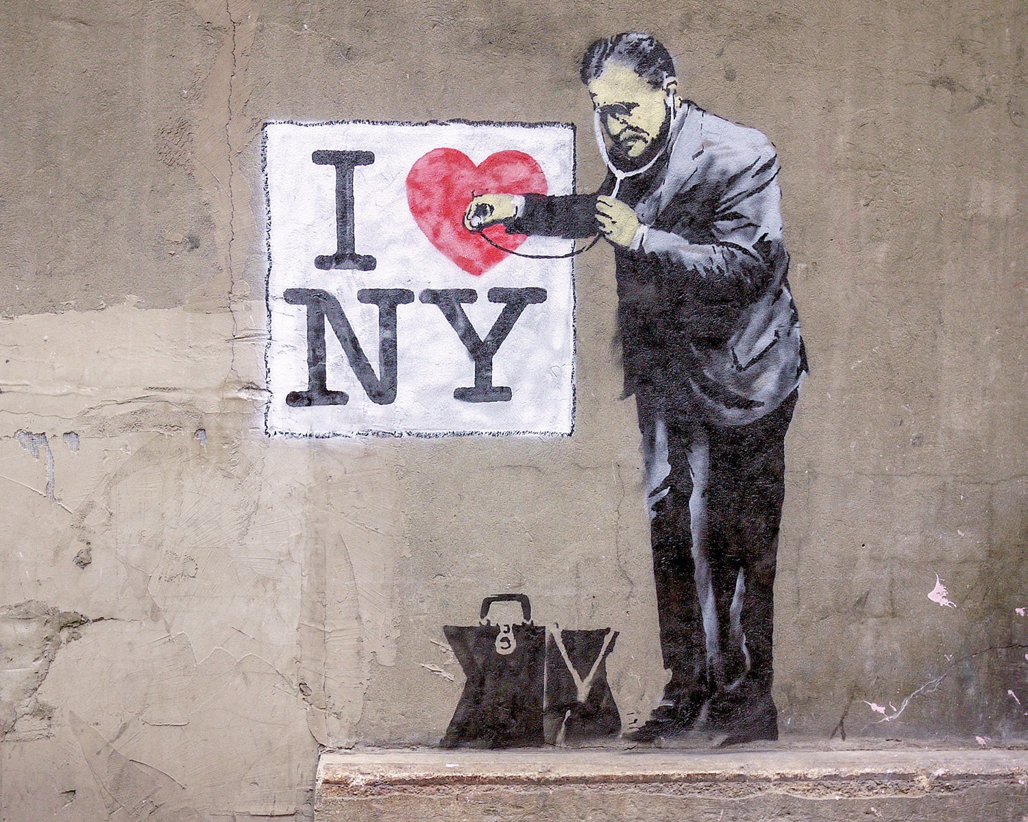 Banksy I Love NY, Banksy Street Art, New York Graffiti