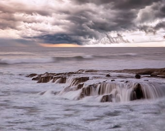 Seascape Photography, Large California Seascape, Coastal Wall Art, Nautical Wall Decor, Landscape Wall Art, Sunset Cliffs San Diego